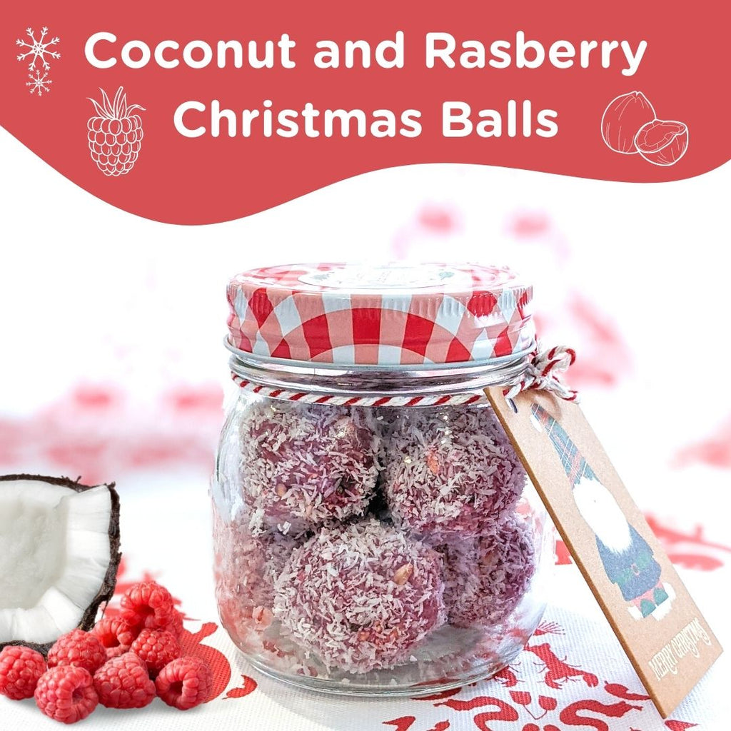 Coconut and Raspberries Christmas Balls