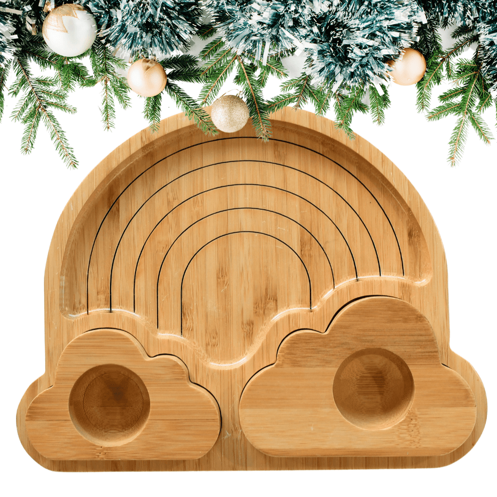 Bamboo Suction Plate with bamboo Egg Dippy Cloud Cups Bundle